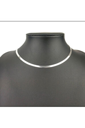 Paslanmaz Çelik Ezme Yılan Sırtı Kolye 3 Ml 40+5 Sm
