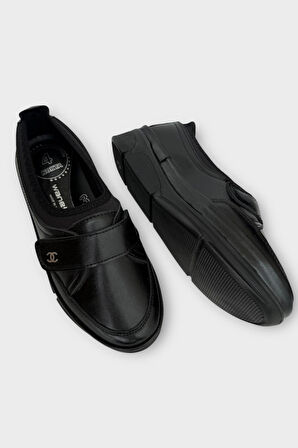 Kadın Ortopedik Taban Comfort Bantlı Günlük Ayakkabı SİYAH - SİYAH