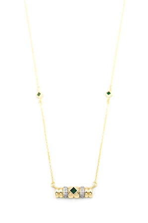 Taşlı Kolye - Yeşil