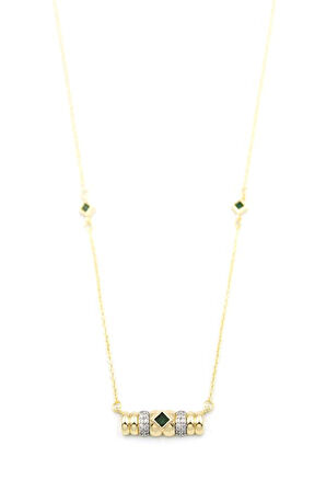 Taşlı Kolye - Yeşil