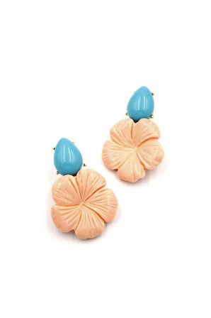 Çiçek Küpe - Somon