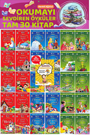 1.ve 2.Sınıflar İçin Okumayı Sevdiren 30 lu Hikaye Seti (Hızlı Okuma Hediyeli)