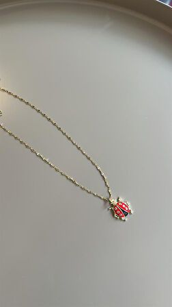 Uğur Böceği Kolye - Kırmızı