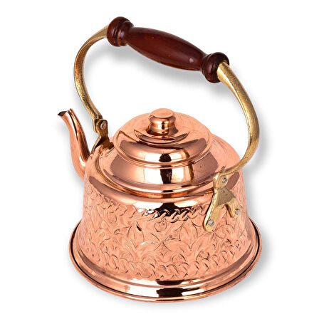 İşlemeli Maraş Bakır Demlik