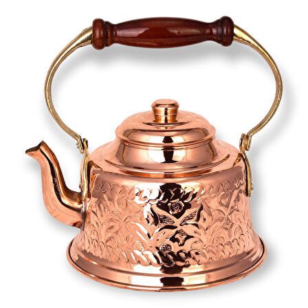 İşlemeli Maraş Bakır Demlik