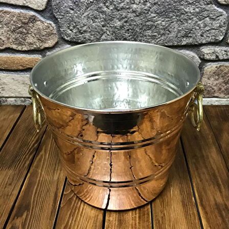 Dövme Bakır Şampanya Kovası