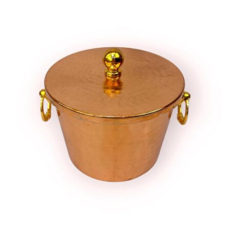 Kapaklı Bakır Buz Kovası