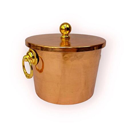 Kapaklı Bakır Buz Kovası