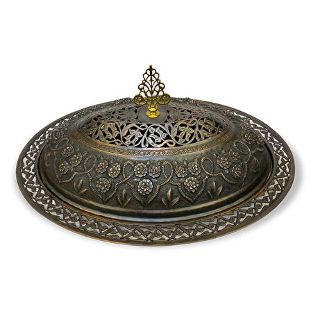 40 cm Ottoman Bakır Kayık Sahan