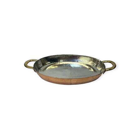 Orta Boy Oval Bakır Tava