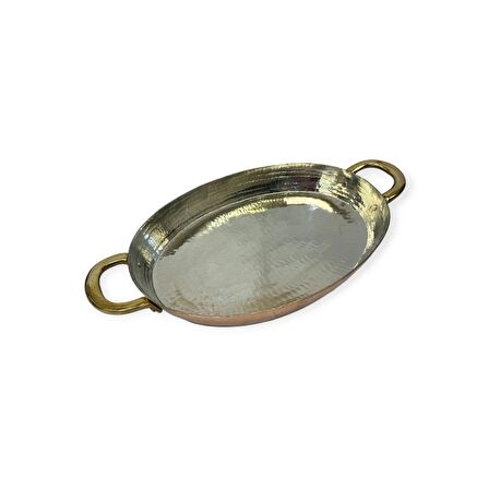 Orta Boy Oval Bakır Tava