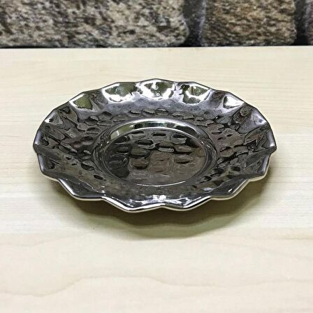 Çirtlikli Bakır Çay Tabağı