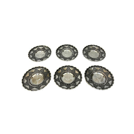 Salkım Desenli Çirtlikli Bakır Çay Tabağı