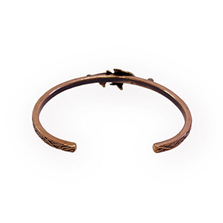 Yunus Figürlü Ağaç Kabuğu Bakır Bileklik