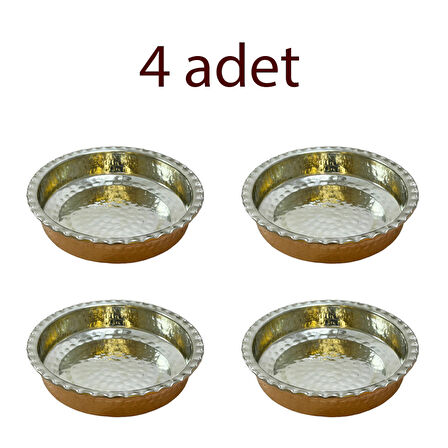 Çirtikli Bakır Kahvaltılık ve Çerezlik 4’lü Set