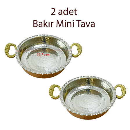 Mini Bakır Tava 2’li Set