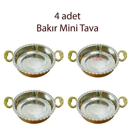 Mini Bakır Tava 4’lü Set