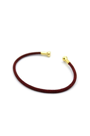 Hasır Pndr Bileklik - Bordo