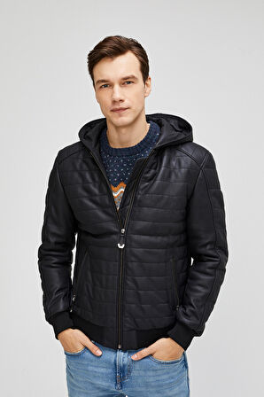 Liberus Siyah Erkek Deri Mont