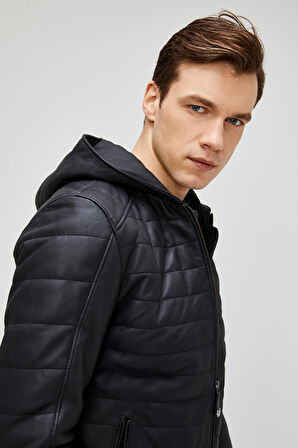 Liberus Siyah Erkek Deri Mont