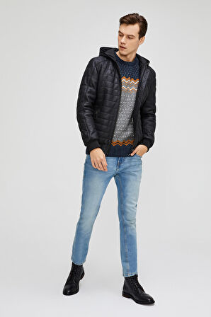 Liberus Siyah Erkek Deri Mont