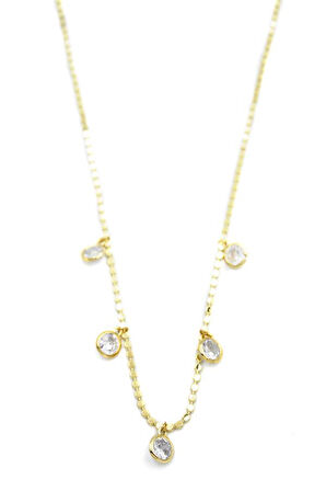 Ezme Zincir Charm Kolye - Altın