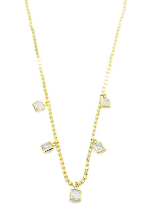 Ezme Zincir Charm Kolye - Altın