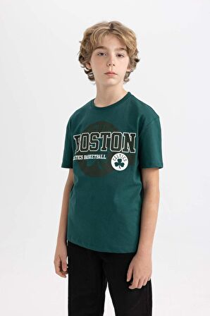 DeFacto Erkek Çocuk NBA Boston Celtics Bisiklet Yaka Kısa Kollu Tişört C0389A824SMGN1116