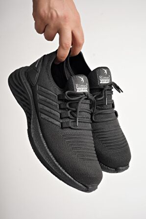 Muggo Montag Garantili Günlük Ortopedik Kaymaz Taban Bağcıklı Çizgili Erkek Sneaker Spor Ayakkabı