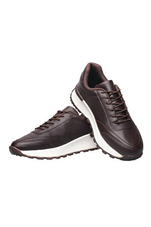 Kadın Bağcıklı Kolay Giyilebilir Mevsimlik Sneaker Spor Ayakkabı KAHVERENGİ