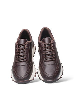 Kadın Bağcıklı Kolay Giyilebilir Mevsimlik Sneaker Spor Ayakkabı KAHVERENGİ