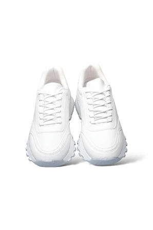 Kadın Bağcıklı Kolay Giyilebilir Mevsimlik Sneaker Spor Ayakkabı BEYAZ