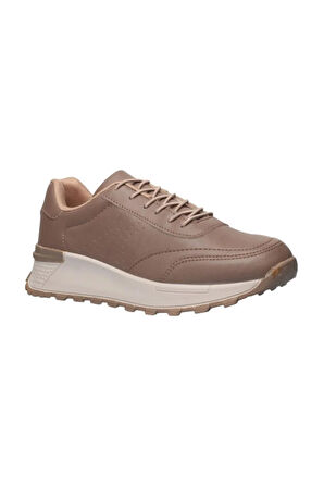 Kadın Bağcıklı Kolay Giyilebilir Mevsimlik Sneaker Spor Ayakkabı VİZON
