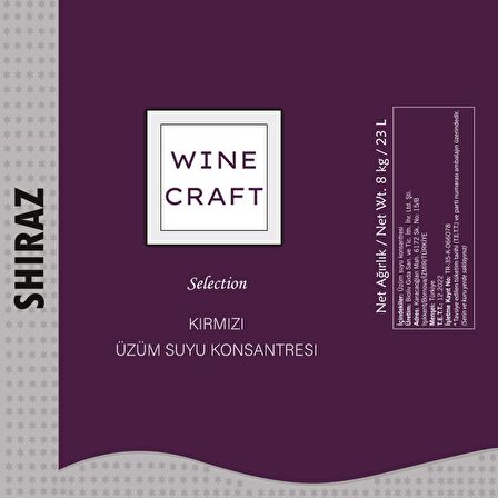 Wine Craft Üzüm Suyu Konsantresi - Shiraz