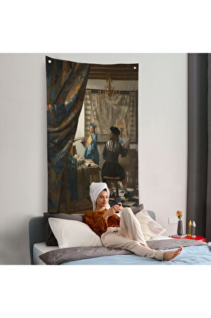 Johannes Vermeer - Resim Çizme Duvar Örtüsü-7422