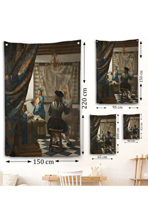 Johannes Vermeer - Resim Çizme Duvar Örtüsü-7422