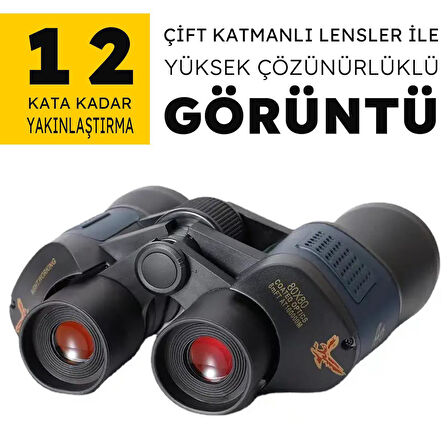 Upway Yüksek Kaliteli Çift Katman Lensli HD 80X Su Geçirmez Profesyonel Binocular Dürbün 