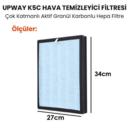 UpWay K5C Hava Temizleyici İçin Çok Katmanlı Aktif Karbonlu Hepa Filtre