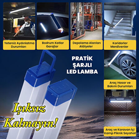 Upway Mıknatıslı Şarjlı Su Geçirmez 52cm Ev Kamp Acil Durum Aydınlatma Seyyar LED Lamba