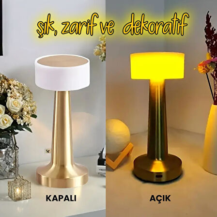 UpWay Ayarlanabilir LED Işıklı Dokunmatik Şarjlı Dekoratif Modern Masa Lambası