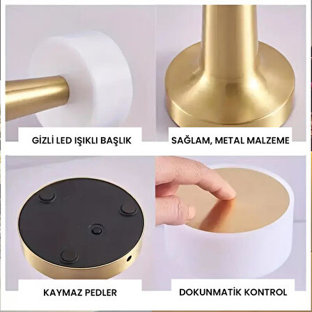UpWay Ayarlanabilir LED Işıklı Dokunmatik Şarjlı Dekoratif Modern Masa Lambası
