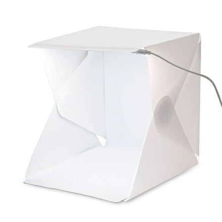UpWay LED Işıklı Katlanır Beyaz Siyah Fonlu Mini Stüdyo Fotoğraf Çekim Çadırı