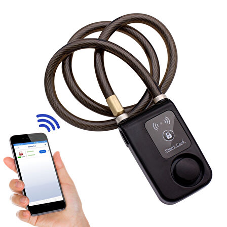 Upway Hırsızlığa Karşı Anahtarsız Telefon Kontrollü Motorsiklet Bisiklet Alarmlı Sirenli Padlock Kilit