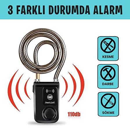 Upway Hırsızlığa Karşı Anahtarsız Telefon Kontrollü Motorsiklet Bisiklet Alarmlı Sirenli Padlock Kilit