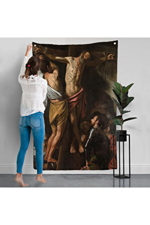 Caravaggio - Aziz Andrew'un Çarmıha Gerilmesi Duvar Örtüsü - The Crucifixion of Saint Andrew-7424