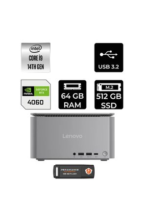 ThinkCentre Neo i9 14900 64GB 512GB SSD RTX4060/8GB FDOS Mini Masaüstü Bilgisayar