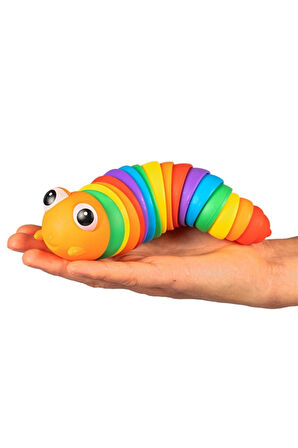 Söktak Eğlenceli, Stres ve Anksiyete giderici Montessori Tırtıl Oyuncağı Renkli