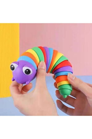 Söktak Eğlenceli, Stres ve Anksiyete giderici Montessori Tırtıl Oyuncağı Renkli