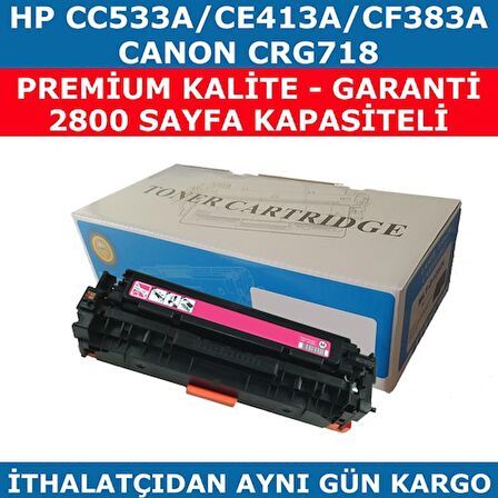 hementoner Hp 304A-CC533A 2.800 Kırmızı Toner CE413A-CF383A-Crg718