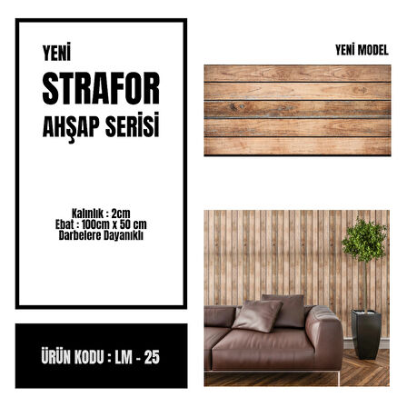 Ramsoy Ahşap Desen Strafor Panel 100x50 cm - Model LM-25 